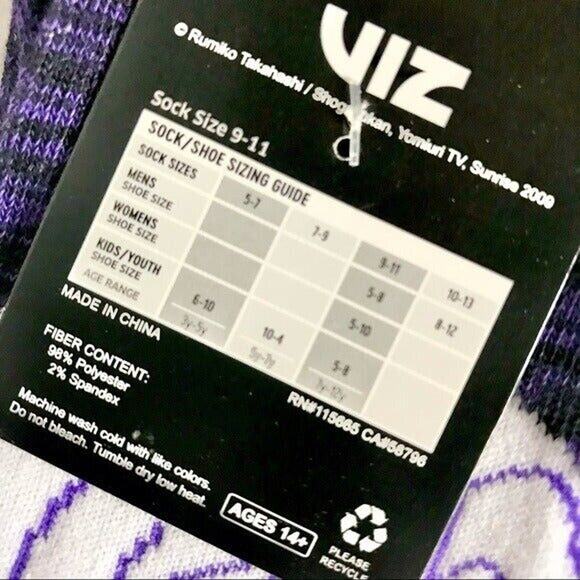 3/$20 Bioworld InuYasha Sesshomaru Women's Shoe Size 5-10 Purple No-Show Socks - Picture 4 of 4